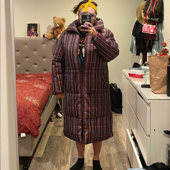 ASOS Plum Padded Coat Size 4 - Picture 4 of 4